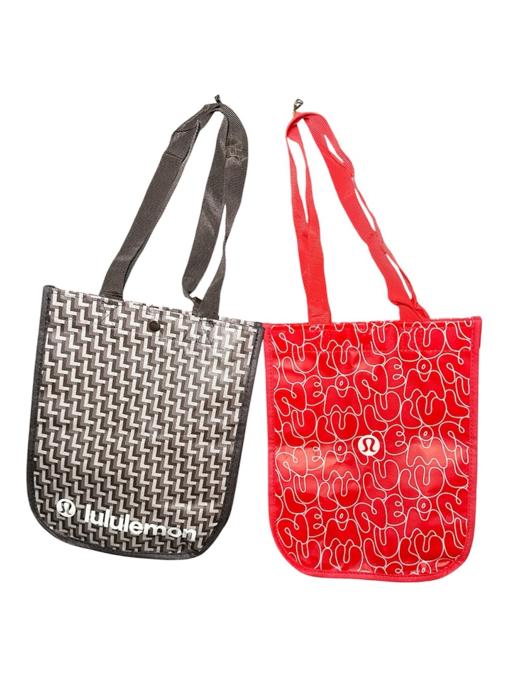 Lululemon LOT OF 2 Reusable Shopping Tote Bags Red Brown